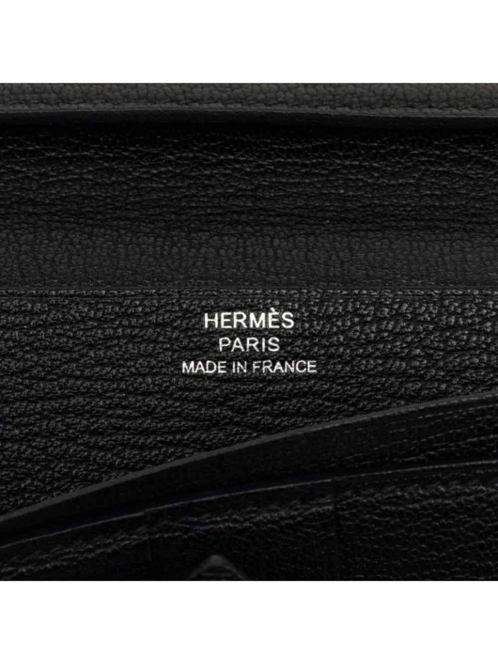 Hermes Bearn Souffle Wallet Noir Silver Chevre